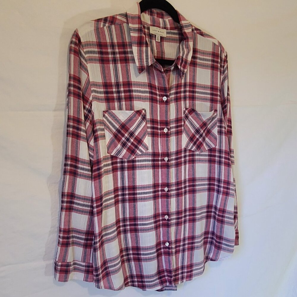 Lucky Brand Flowy Button Down - Large